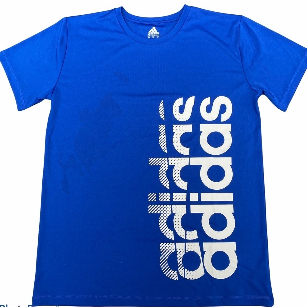 Adidas Logo Blue & White Tee Shirt